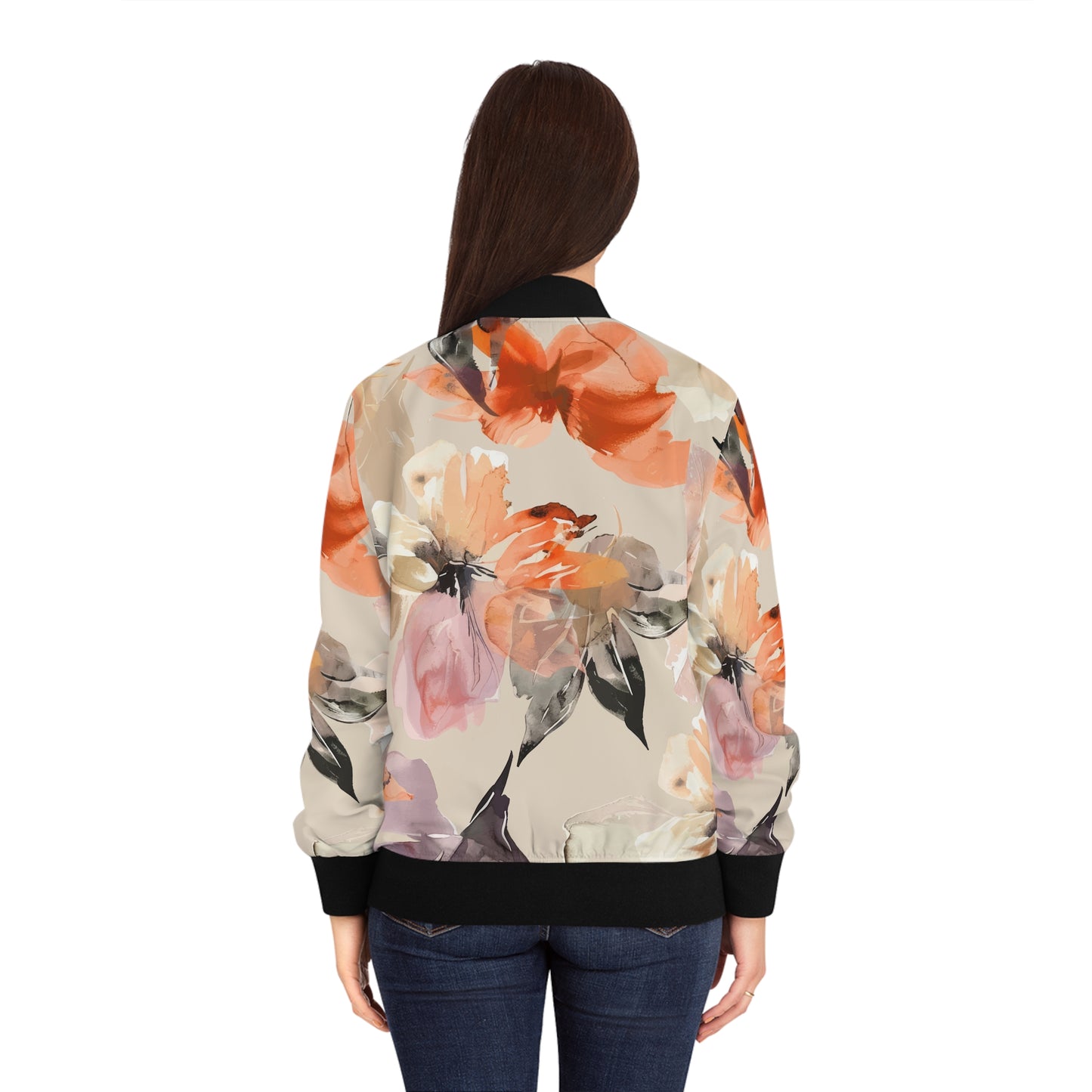 Women's Bomber Jacket Flowers