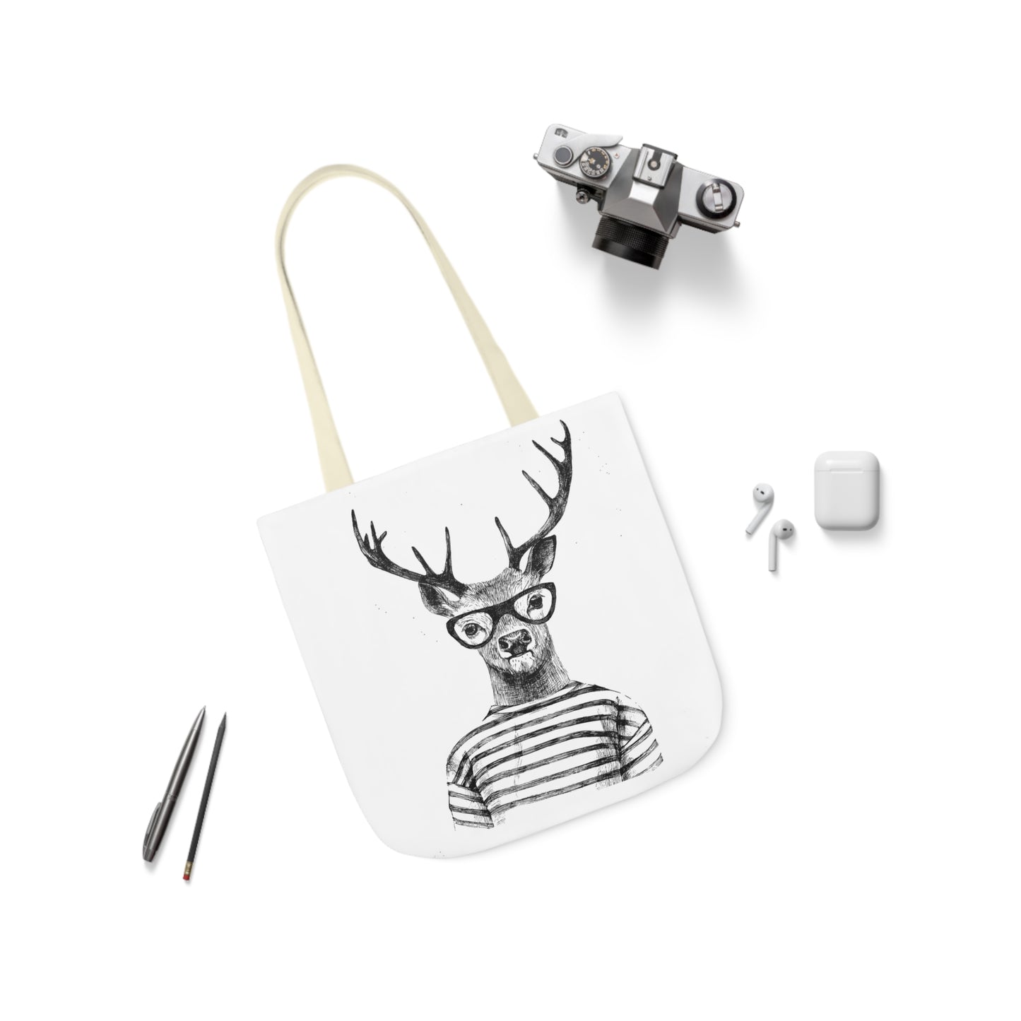 Deer Tote Bag, 5-Color Straps
