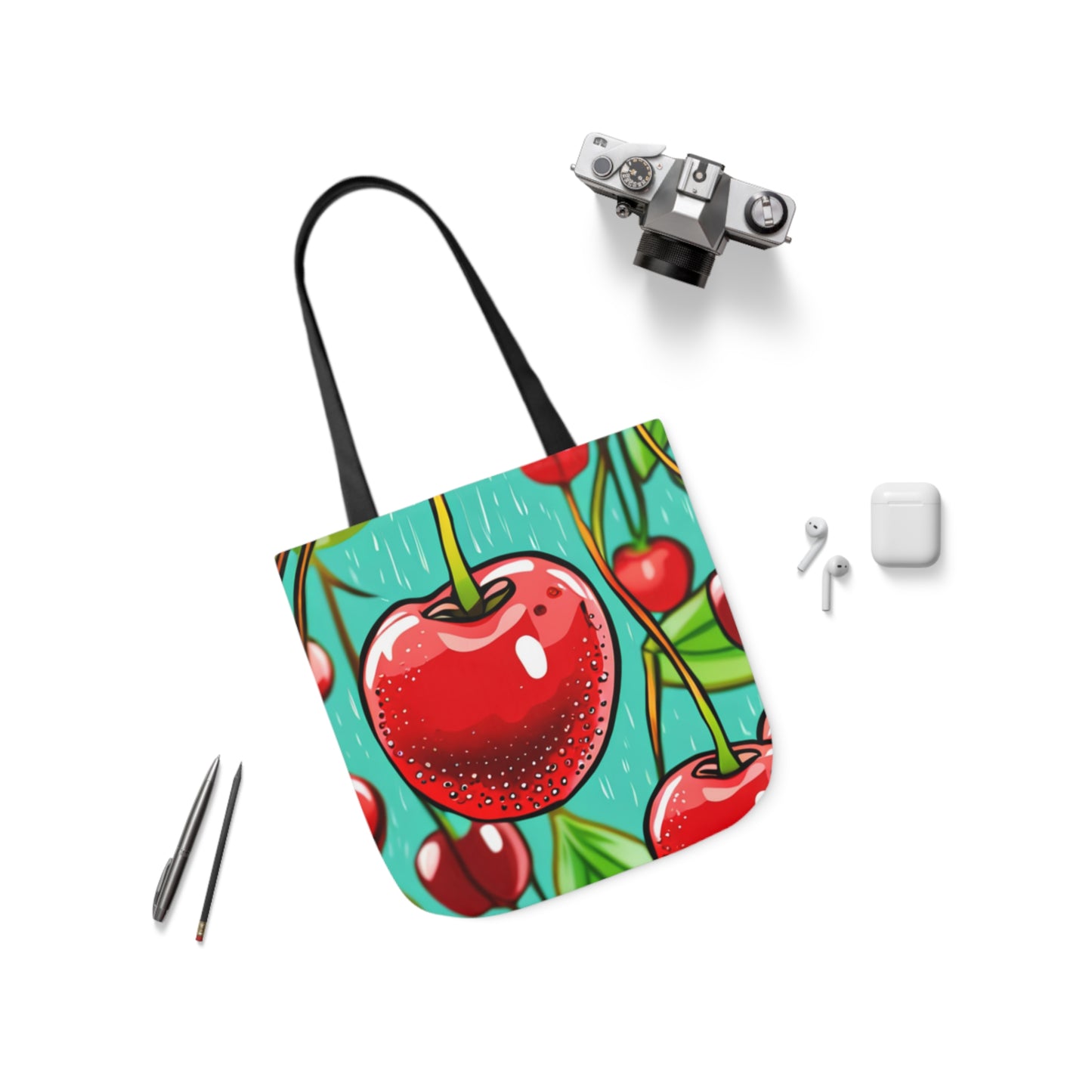 Cherry Tote Bag, 5-Color Straps