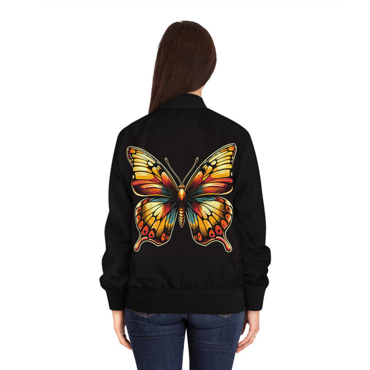 Women's Bomber Jacket Butterfly