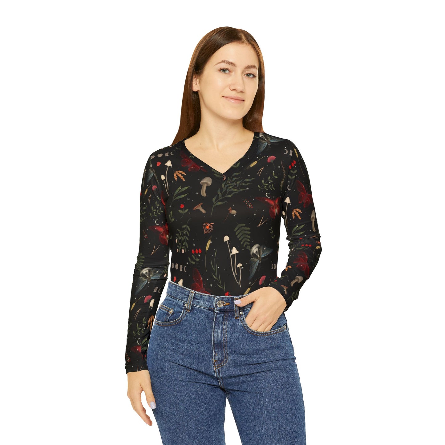 Women's Long Sleeve V-neck Shirt