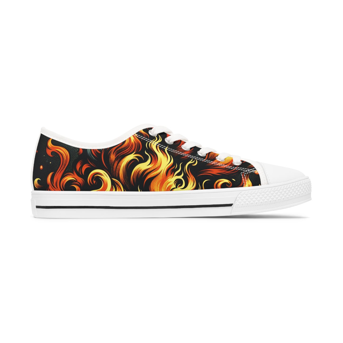 Women's Low Top Sneakers Flames