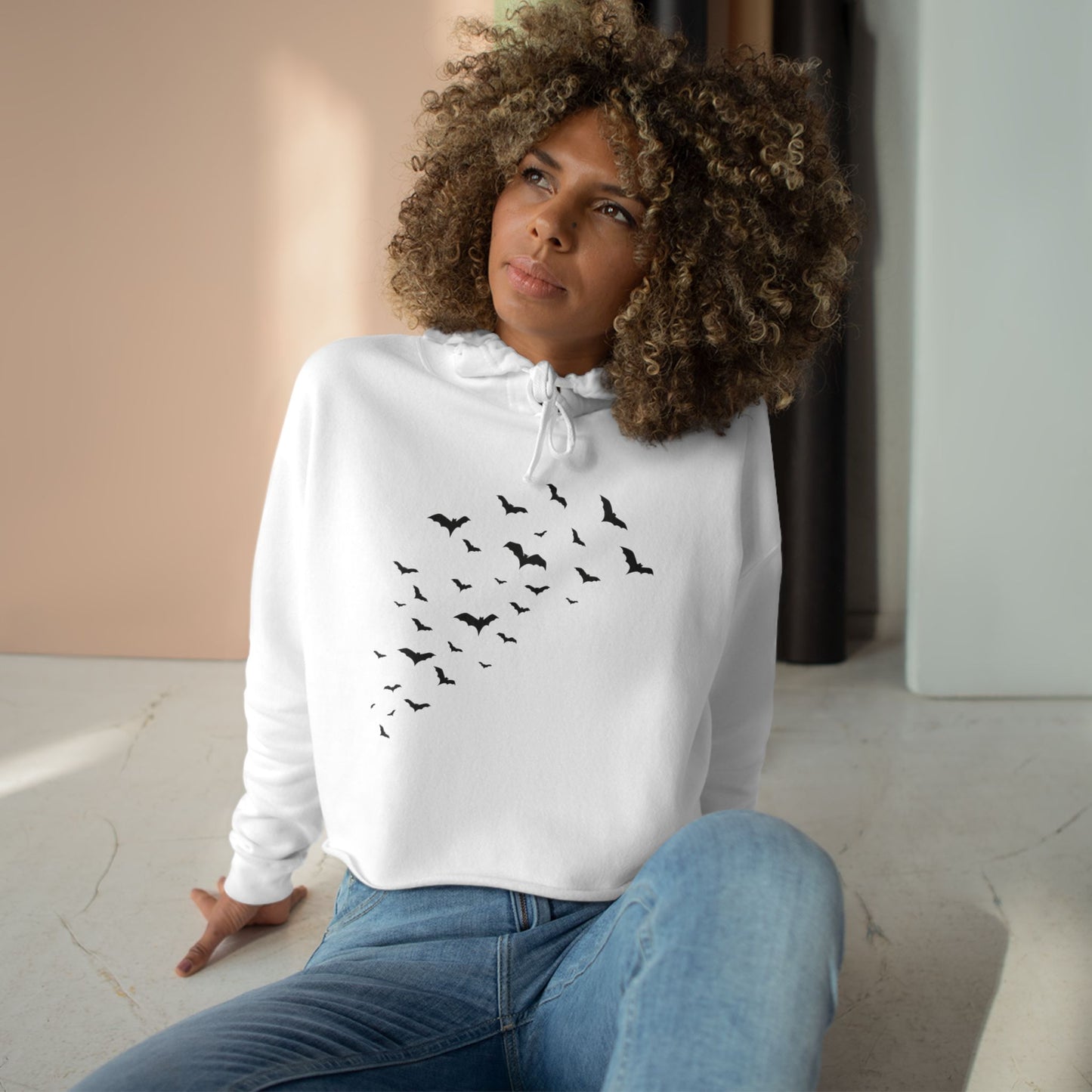 Crop Hoodie Bats