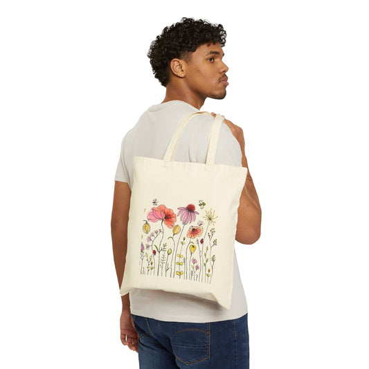 Wild Flowers Cotton Tote Bag