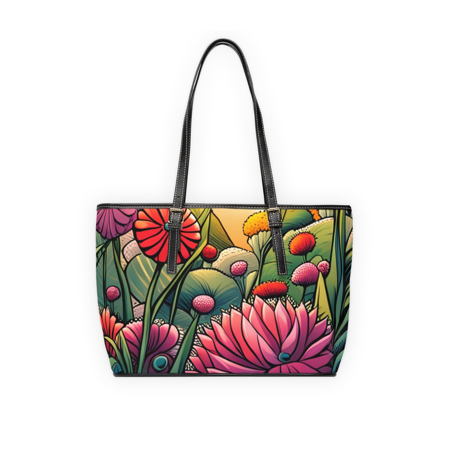 PU Leather Shoulder Bag Flowers
