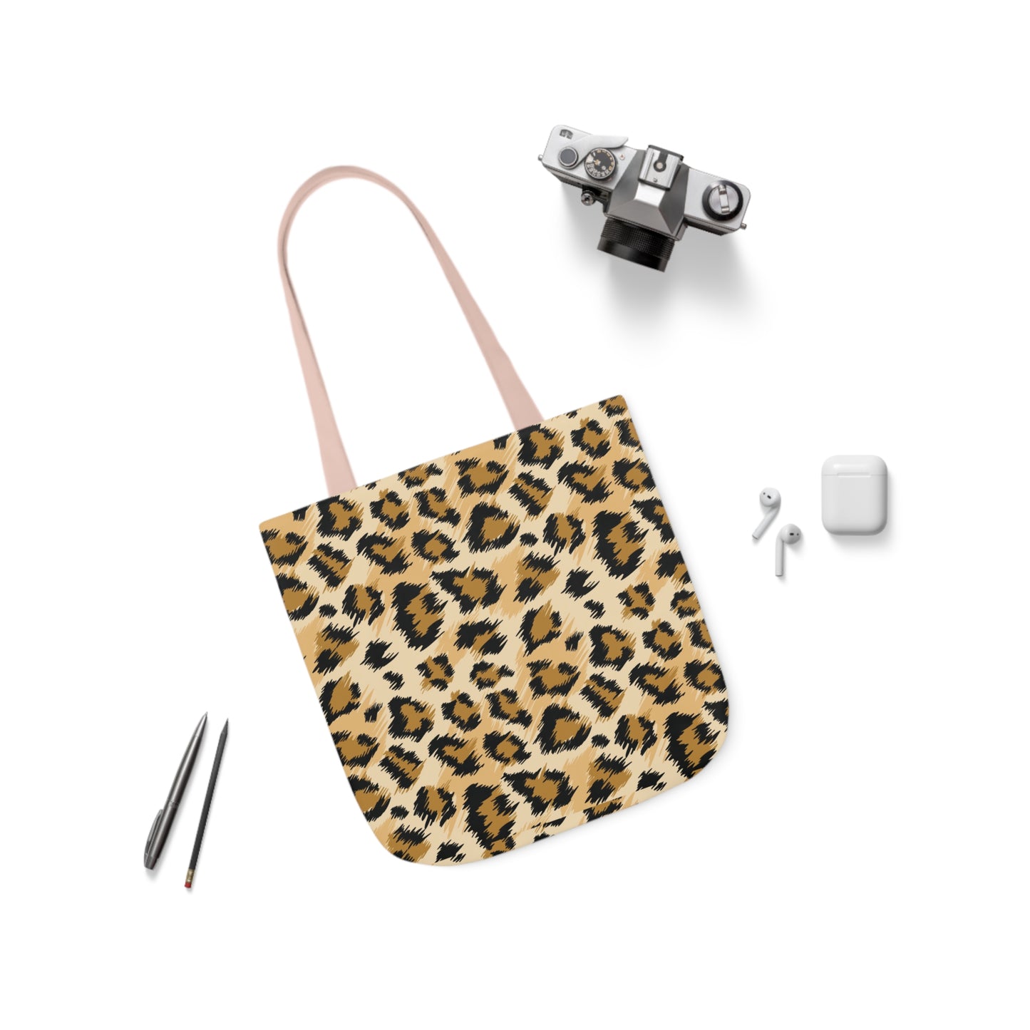 Leopard Tote Bag, 5-Color Straps