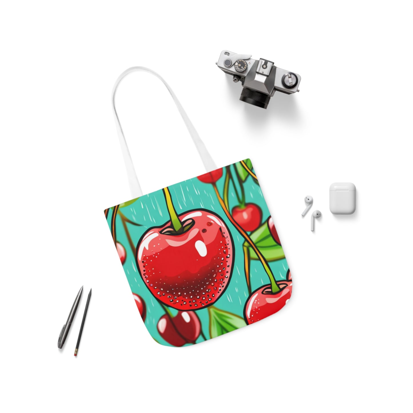 Cherry Tote Bag, 5-Color Straps