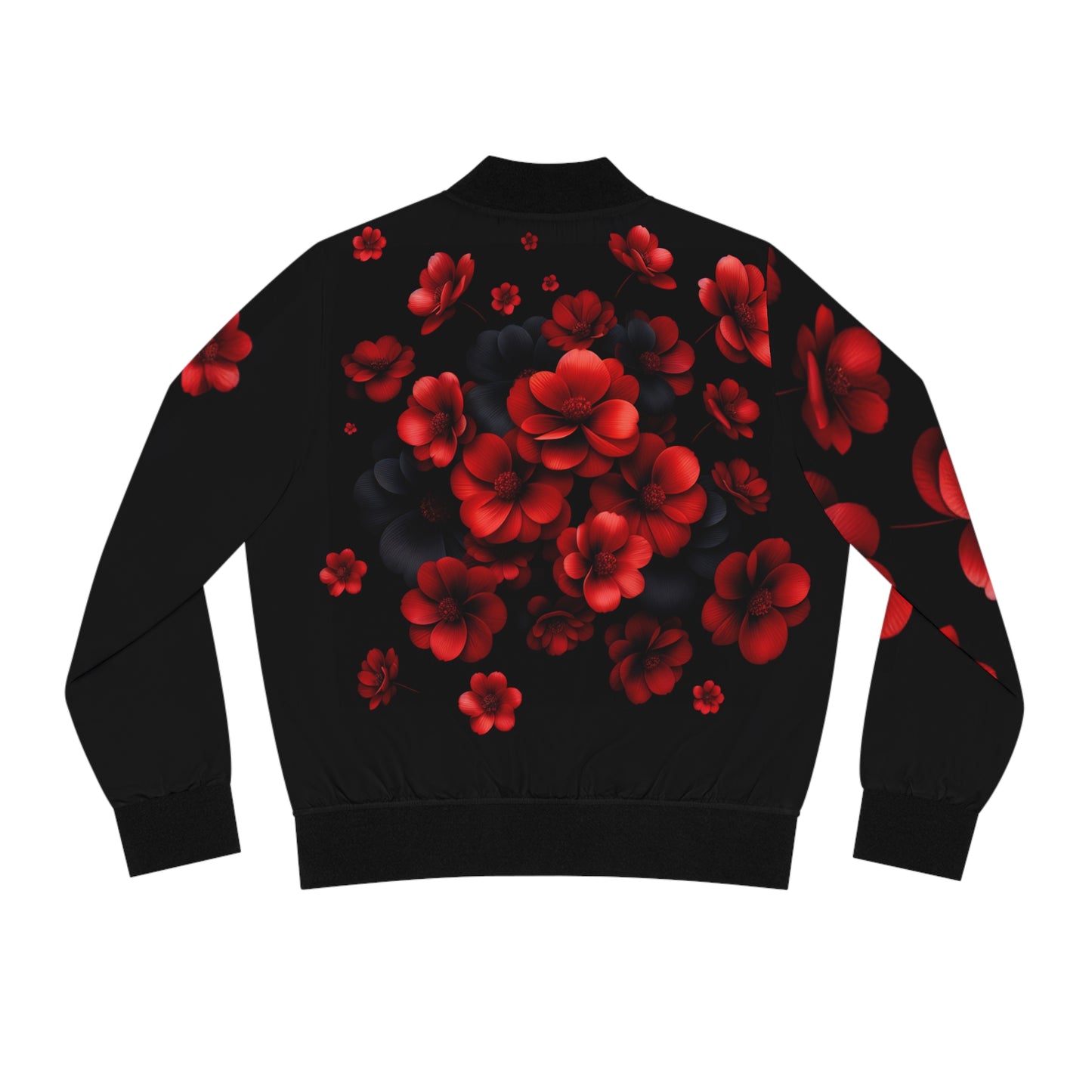 Women's Bomber Jacket Red Floral