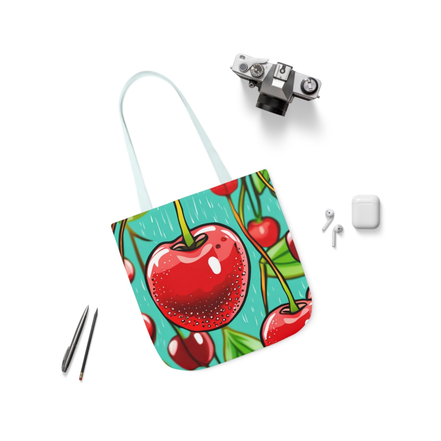 Cherry Tote Bag, 5-Color Straps