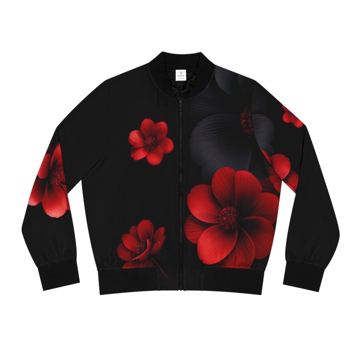 Women's Bomber Jacket Red Floral