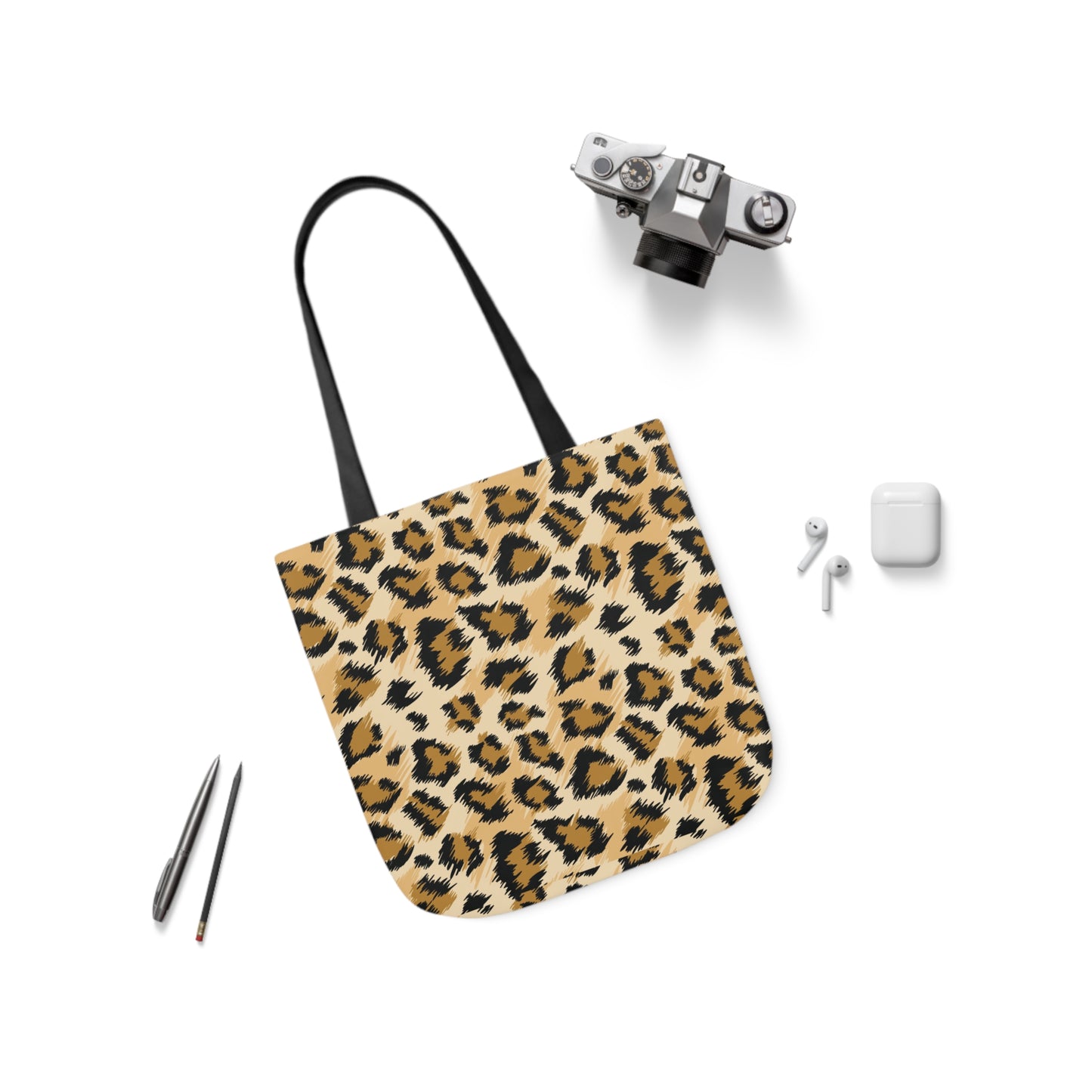 Leopard Tote Bag, 5-Color Straps