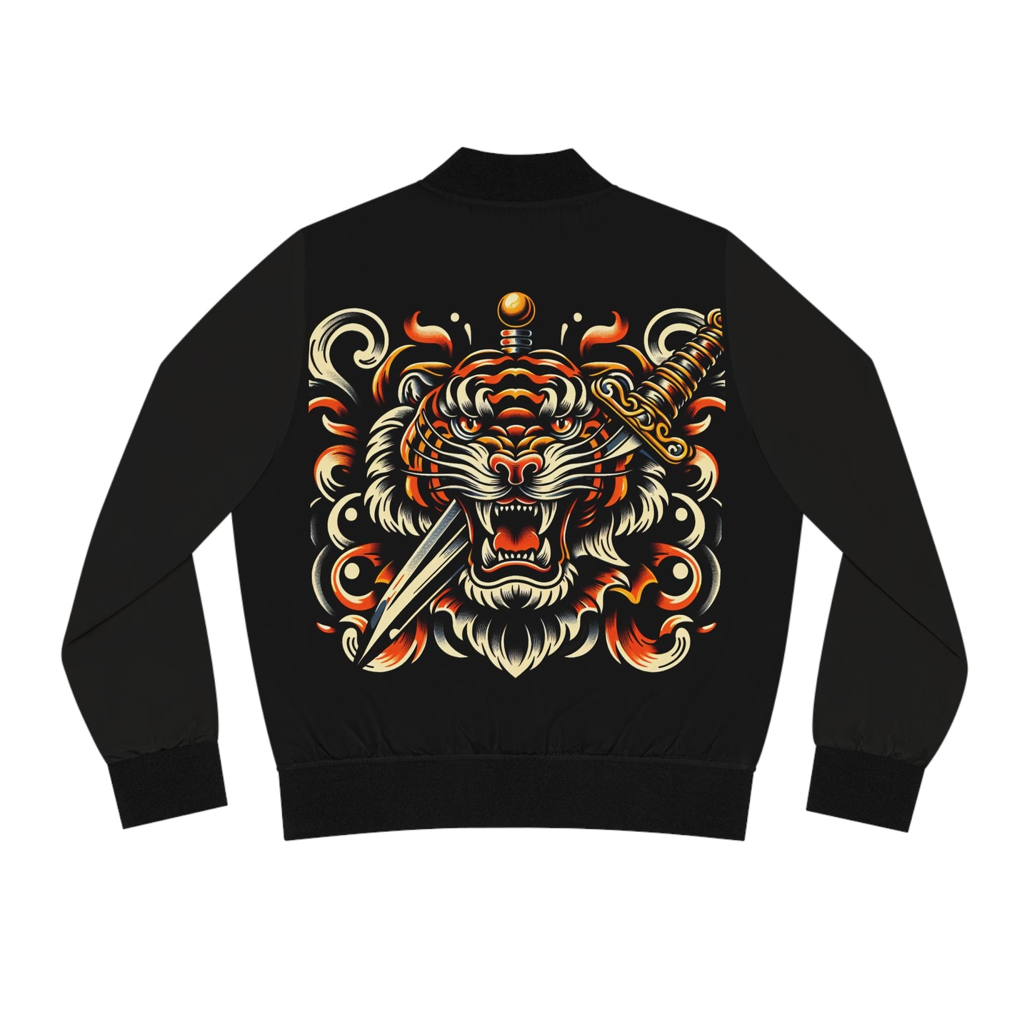 Tiger Print Bomber Jacket for Women
