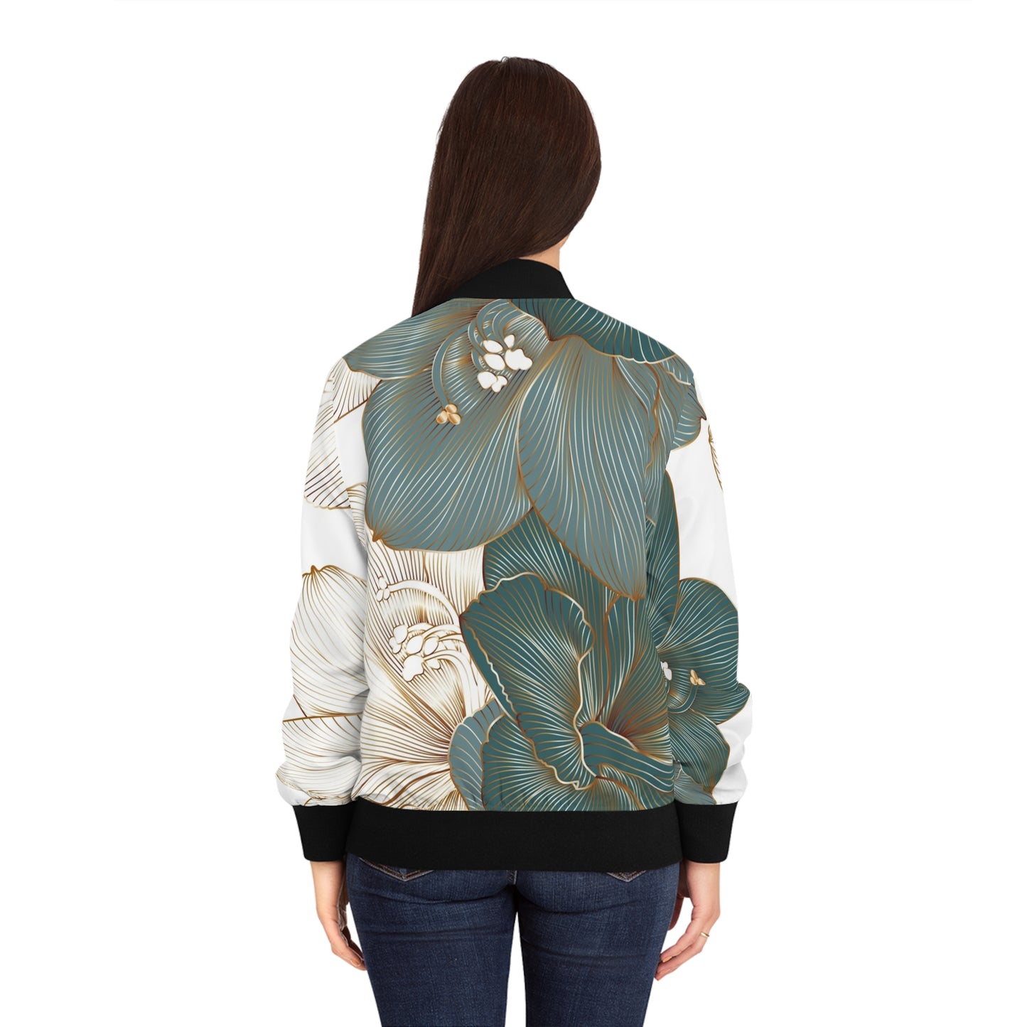 Women's Bomber Jacket Flower Power