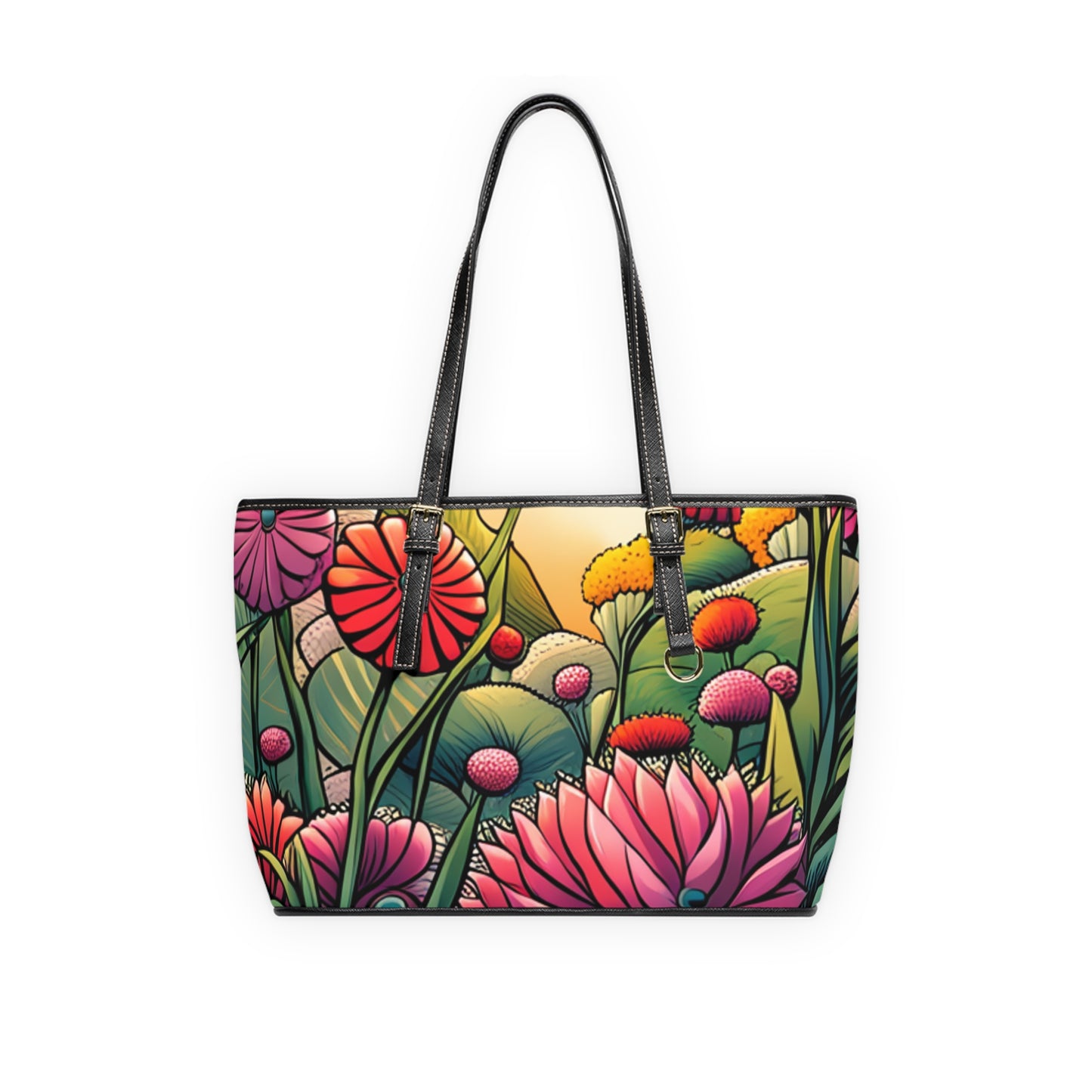 PU Leather Shoulder Bag Flowers