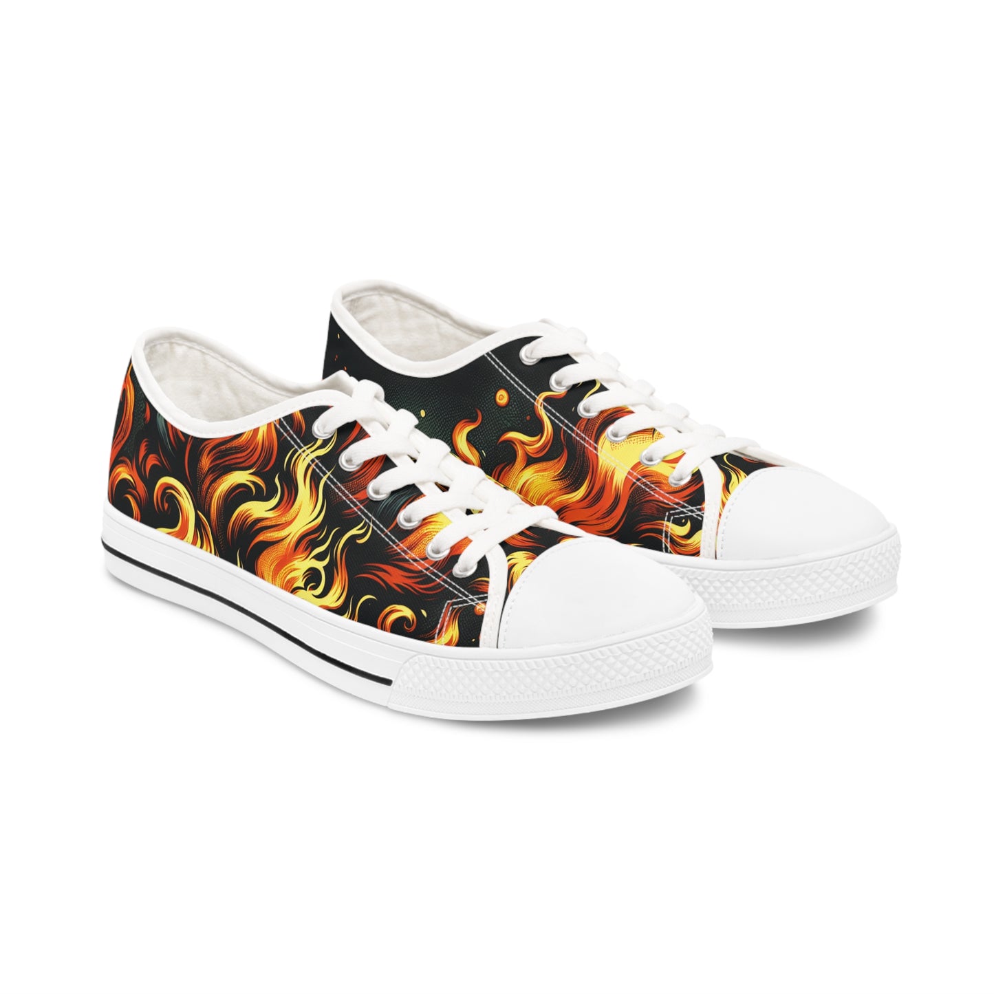 Women's Low Top Sneakers Flames
