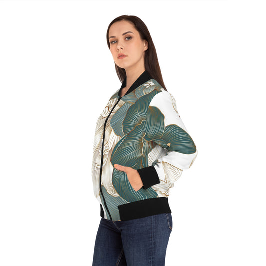 Women's Bomber Jacket Flower Power