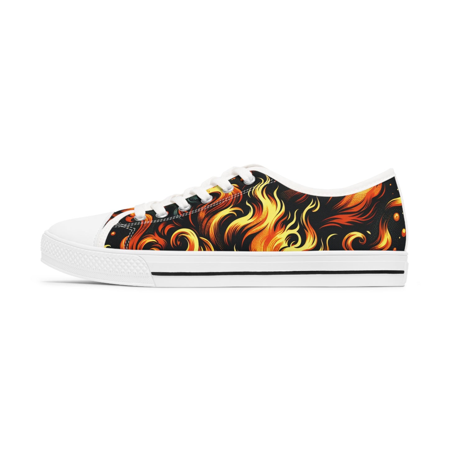 Women's Low Top Sneakers Flames