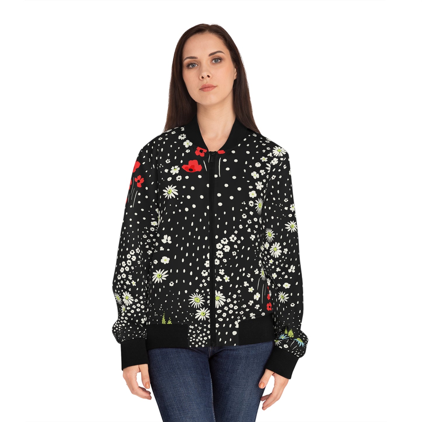Women's Bomber Jacket Floral