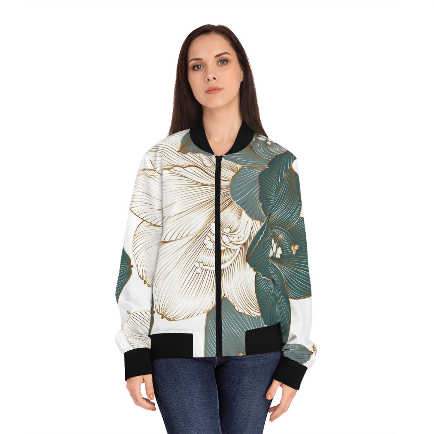 Women's Bomber Jacket Flower Power