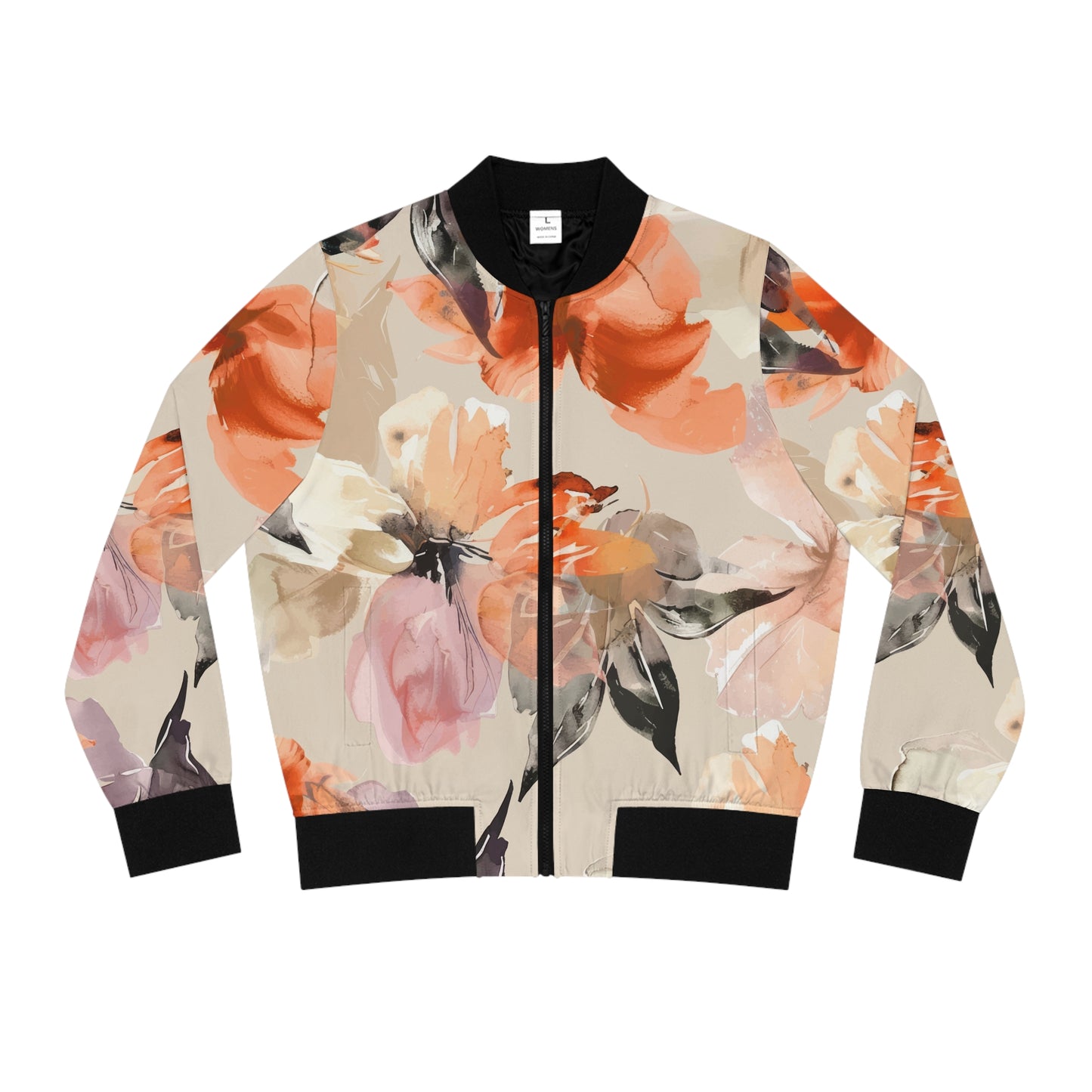 Women's Bomber Jacket Flowers